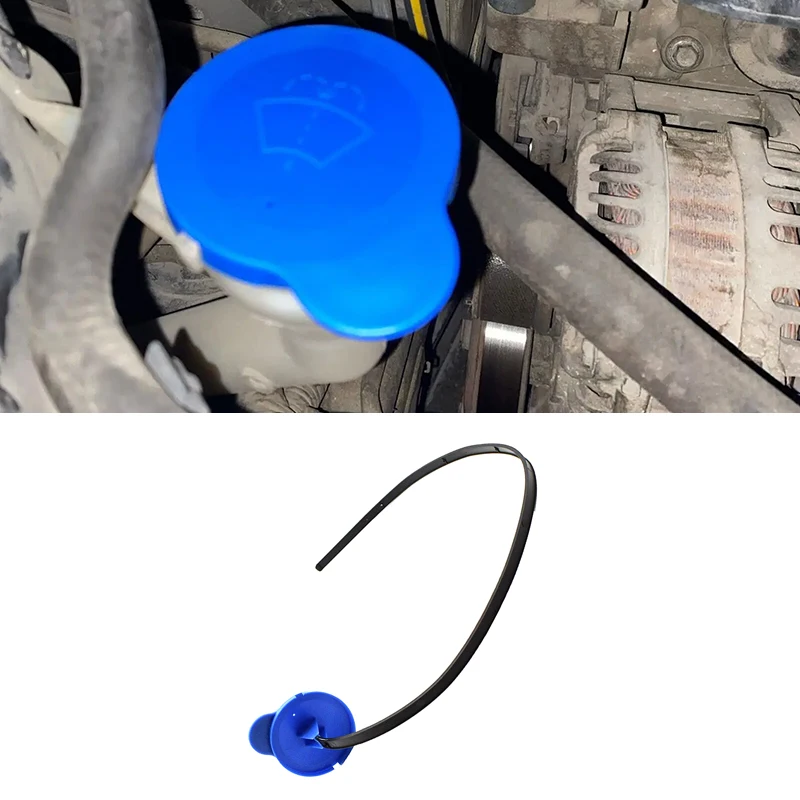 1Pc Car Wiper Fluid Reservoir Cleaner Cover Washer Bottle Cap 61cm Rope 28913-JD00A for Nissan Qashqai J10 J11 Dualis Almera N16 view 2