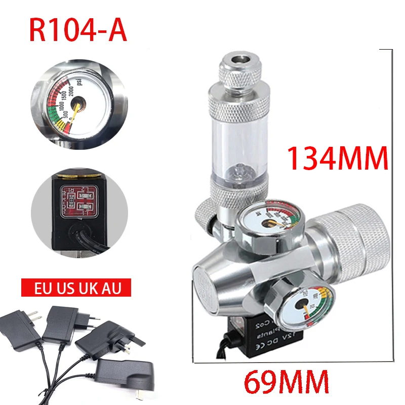 AC100-240V Aquarium CO2 Regler Elektromagnetisches Ventil Blasenzähler CO2 Steuerungssystem Aquarium CO2 Druckminderventil – Detail 11