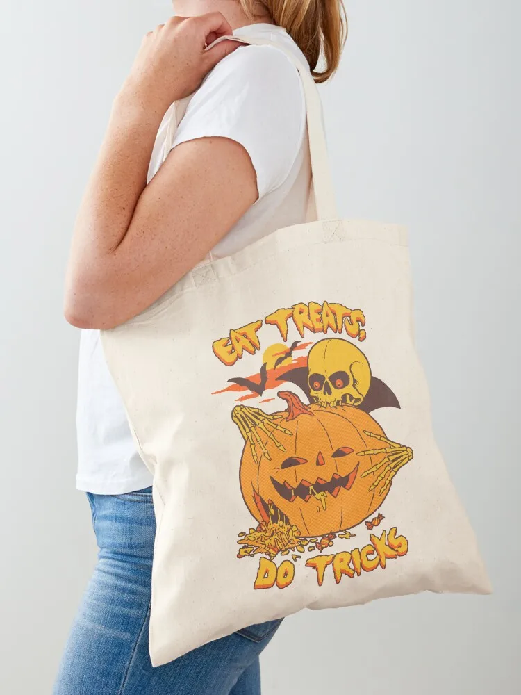 Eat Treats, Do Tricks Tote Bag bag for beach personalized tote Canvas Tote Bag