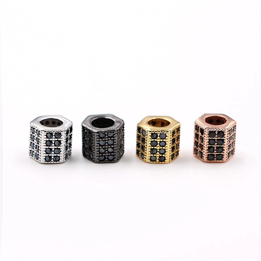 

5Pcs Cylinder Spacer Beads for Jewelry Making DIY Bracelet Necklace Craft Kit with Large Holes Stringing Design Black