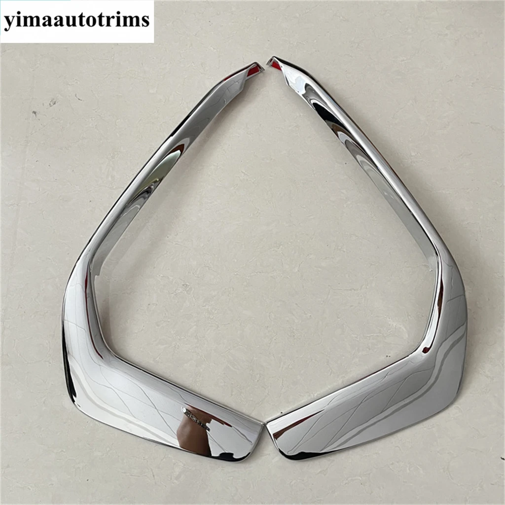 For Audi A6 C8 2019 - 2023 Accessories Car Front Fog Lights Lamps Eyelid Eyebrow Strip Decoration Cover Trim ABS Chrome Exterior