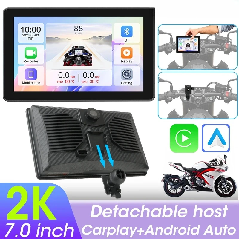 Motorcycle Bluetooth Display Wireless  Auto Detachable Monitor