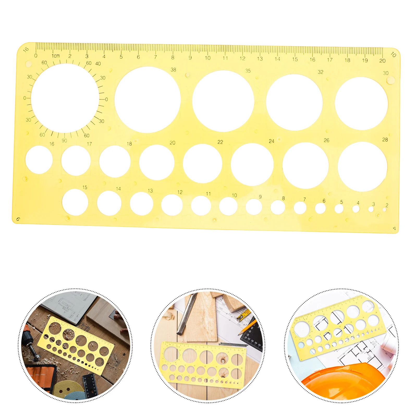 

Router Jig Woodworking Circle Inlay Decorative Template Yellow Precision Drawing Accurate Markings Architectural Design