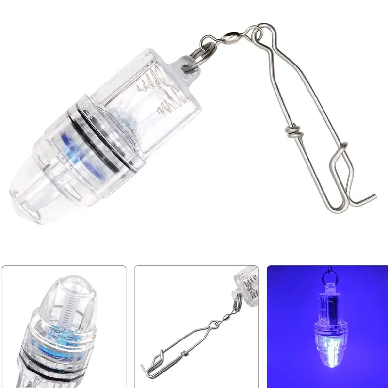 1Pc Deep Underwater Fishing Light LED Attracting Bait Lure Squid Water-Triggered Design Multi Color Flashing Fish Light