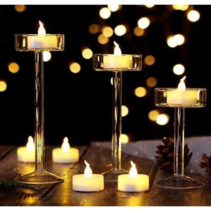 24 Pack Battery Operated Flameless LED Tea Lights Candles Warm Yellow, 200h Fake Electric Tea lights for Christmas Halloween