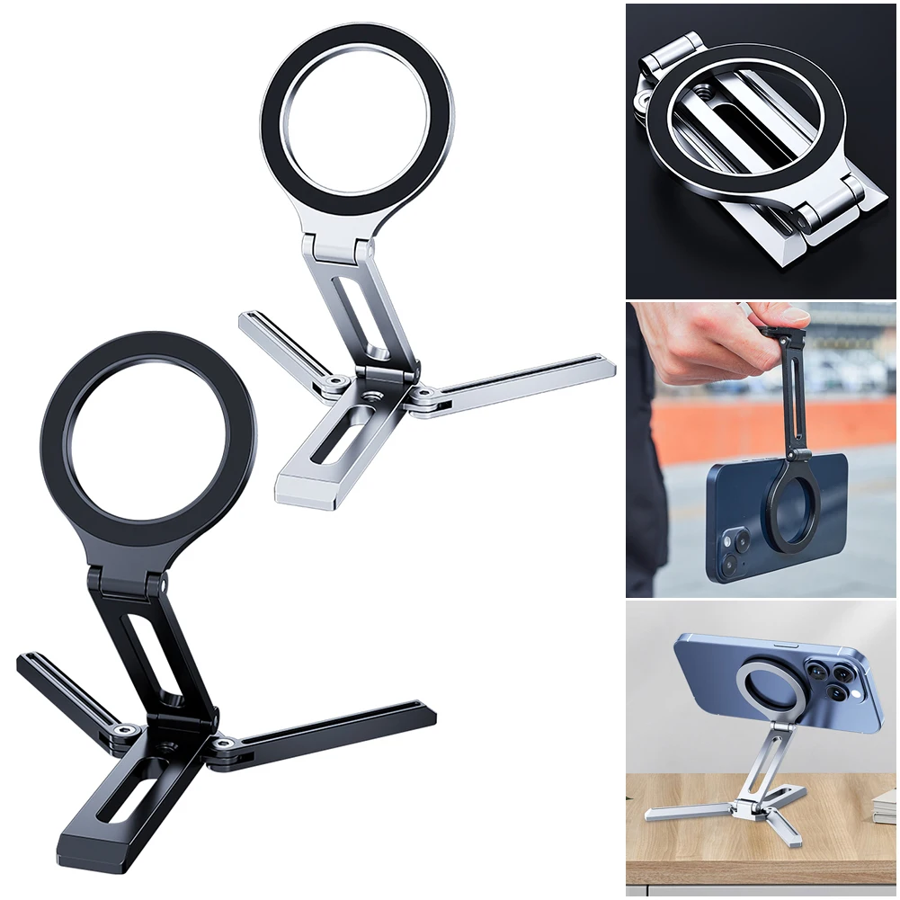 

Магнитный штатив для телефона, многофункциональная складная подставка для телефона, портативное настольное крепление для телефона для записи видео сотового телефона, путешествий