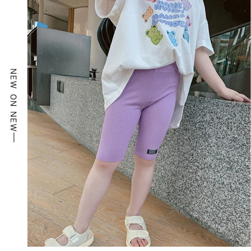 Baby Girls Shorts Short Pants High Waist Tights Candy Color Leggings 2024 Summer 1 To 10 Yrs Children\'s Korean Style Clothing