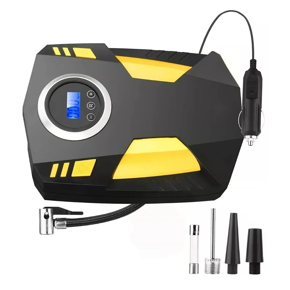 12V Car Inflator Pump with Cord Digital Display LED Lights Lighting Car Inflator Car Air Compressor Electric Tire Inflator Pump