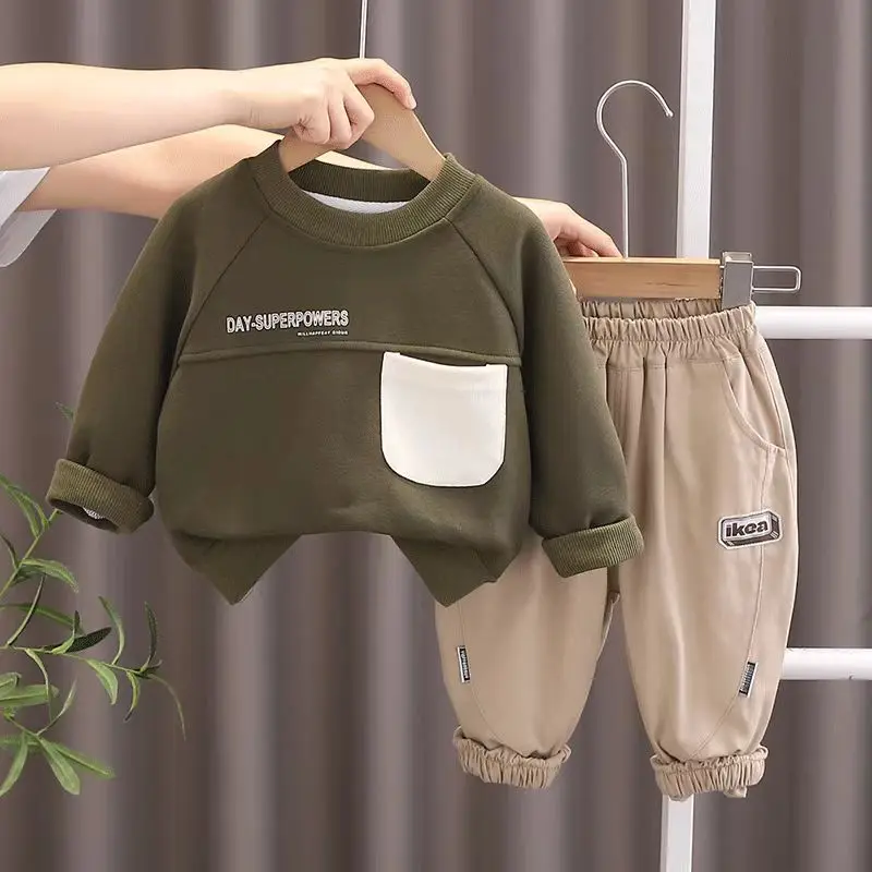 Spring Autumn Baby Boys Clothes Suit Outfit Sets Baby Boys Shirts+ Pants Sets2 pcs Children's Set Loungewear Child Sets