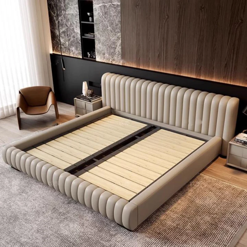 Luxury Bedroom Bed Design European Wooden Simple Floor Bed Children Double Platform Storage Letto Matrimoniale Home Furniture