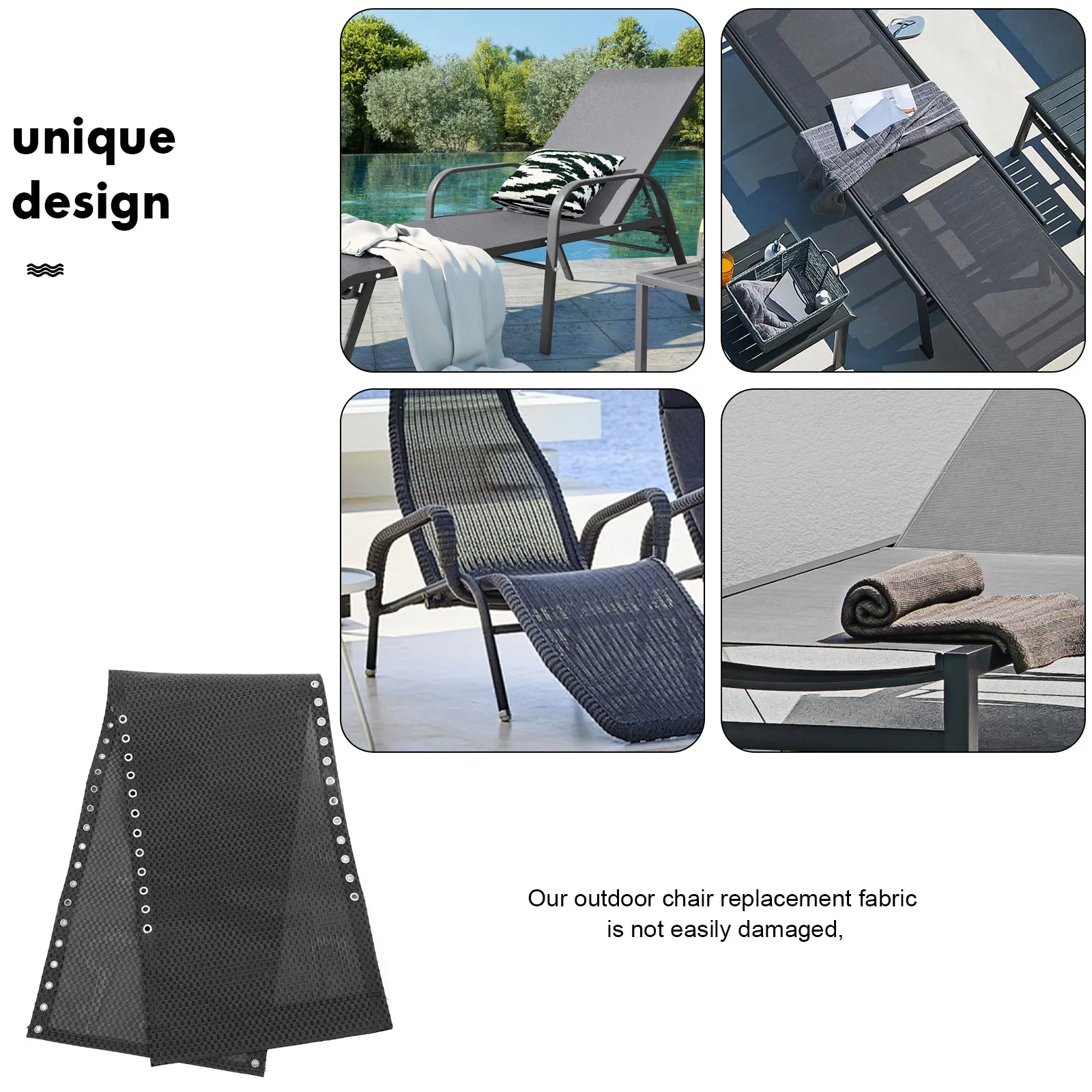 

Folding Recliner Replacement Fabric Sturdy Durable Lounge Chair Cloth for Yard Patio Beach Chairs Rolled for Fishing