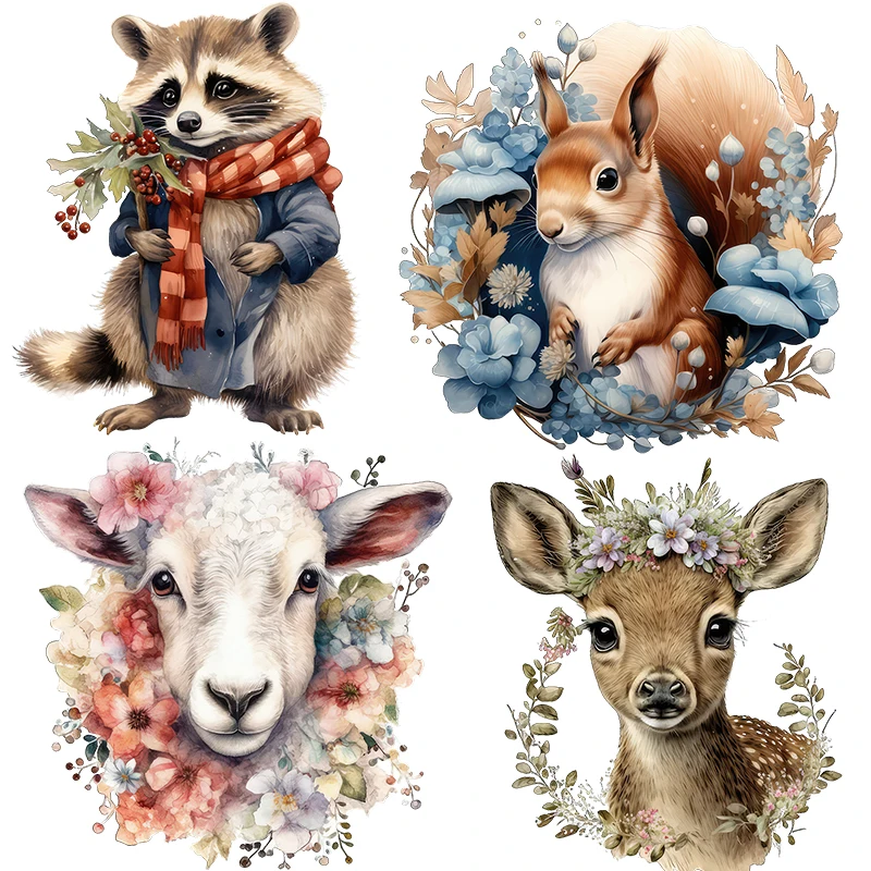 Three Ratels QD164 Forest animals warm Nordic watercolor style decorative wall stickers