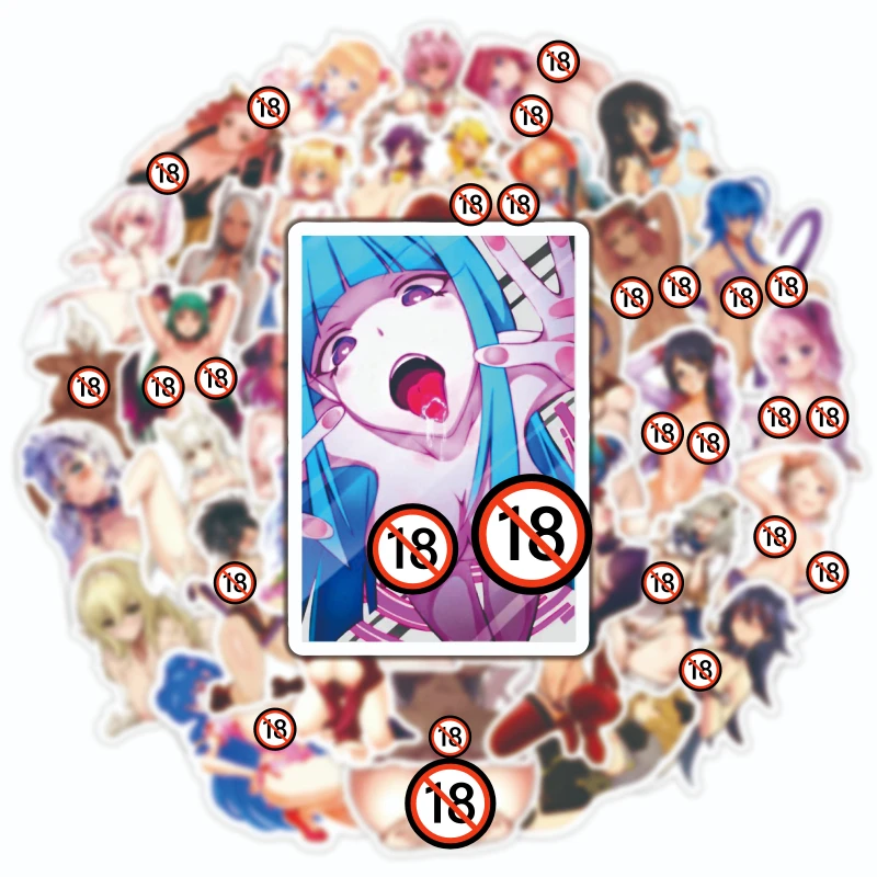 50pcs Exclusive Sexy Naked Waifu Hentai Beauty Seduction Adult Collection Stickers (18+)