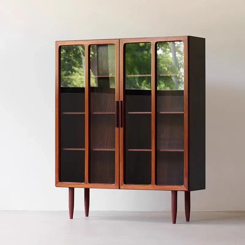 Retro Modern Design Bookcase Cherrywood Storage Locker Tableware Furniture Solid Wood Sideboard