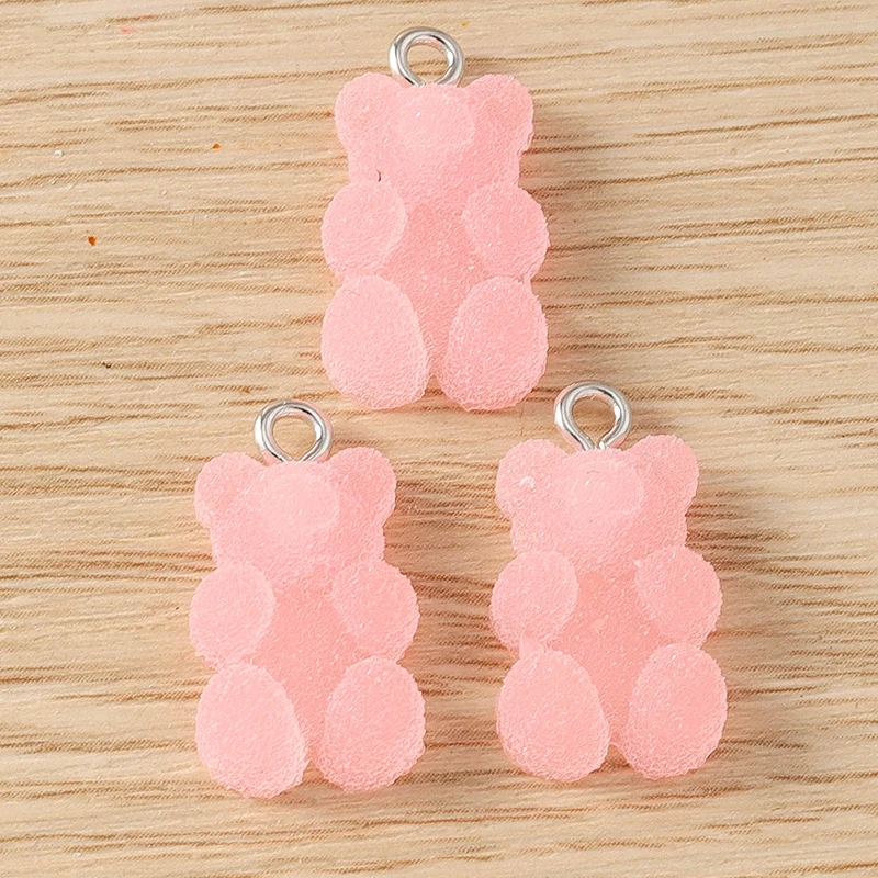 Tusember 20 Stück Niedliche Bonbonfarbene Harz-Gummibärchen-Anhänger für Schmuckherstellung Ohrringe Halskette Armband DIY Basteln – Detail 6