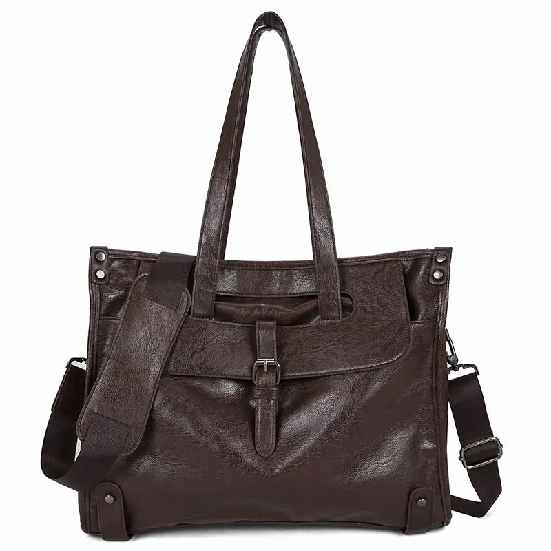 حقيبة يد رجال الأعمال الخفيفة حقيبة جلدية عصرية بكتف واحد حقيبة يد كاجوال للشارع شخصية بسيطة رائعة #5