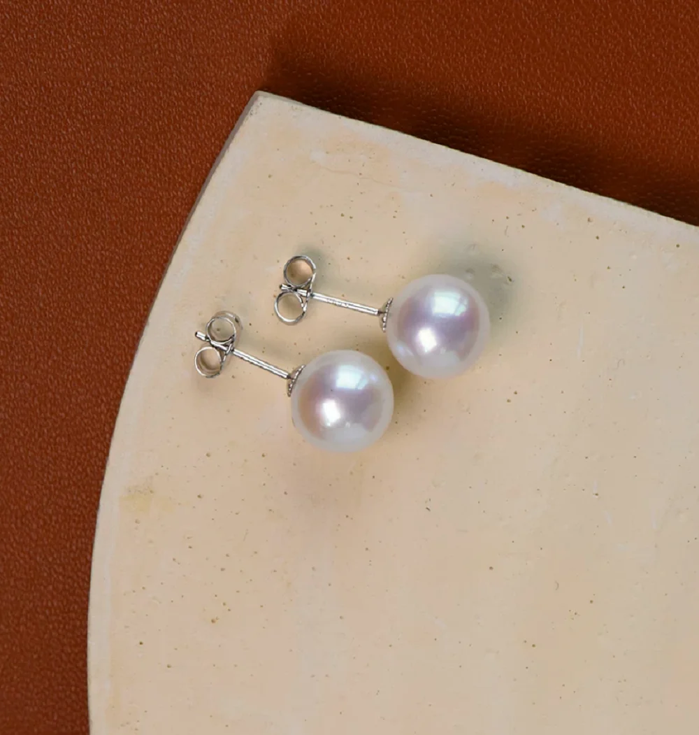 Classic 925 Silver AAAA10-11mm/11-12mm Elegant and Beautiful Natural Pearl Earrings