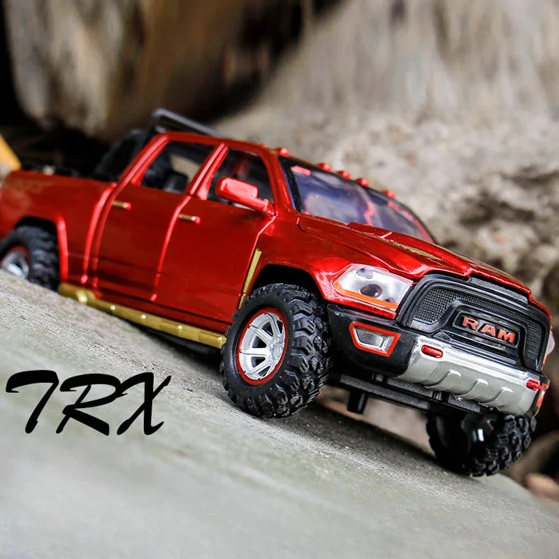 Simulation 1:32 Dodge Ram TRX Pickup Car Model With Sound And Light Collective Diecast Toy Vehicles Miniature Voiture Boy Gift