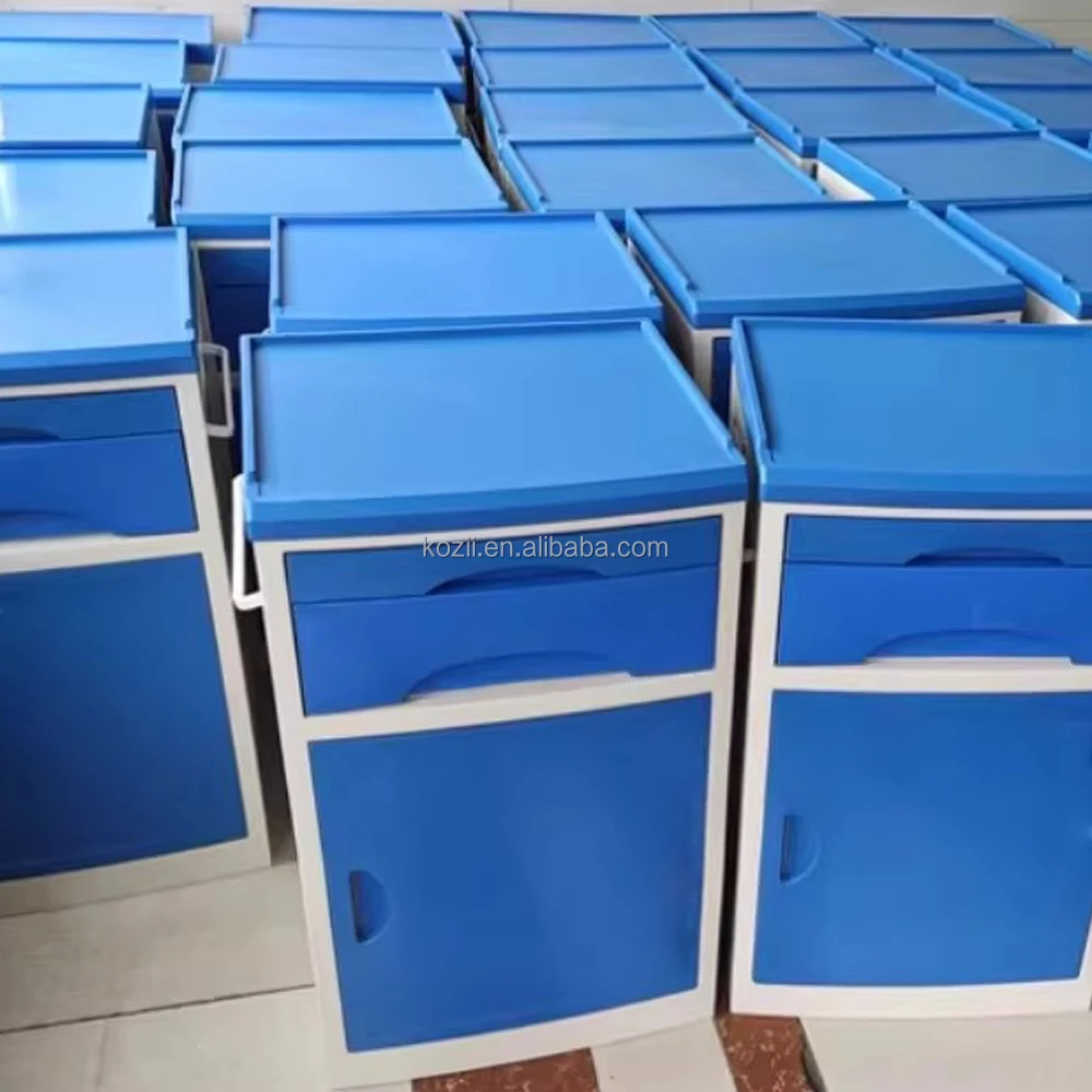 Large Storage Cabinet ABSStorage Bedside Cabinet Stainless Steel Top Rounded Corners Sealed EdgesHospital Ward Furniture