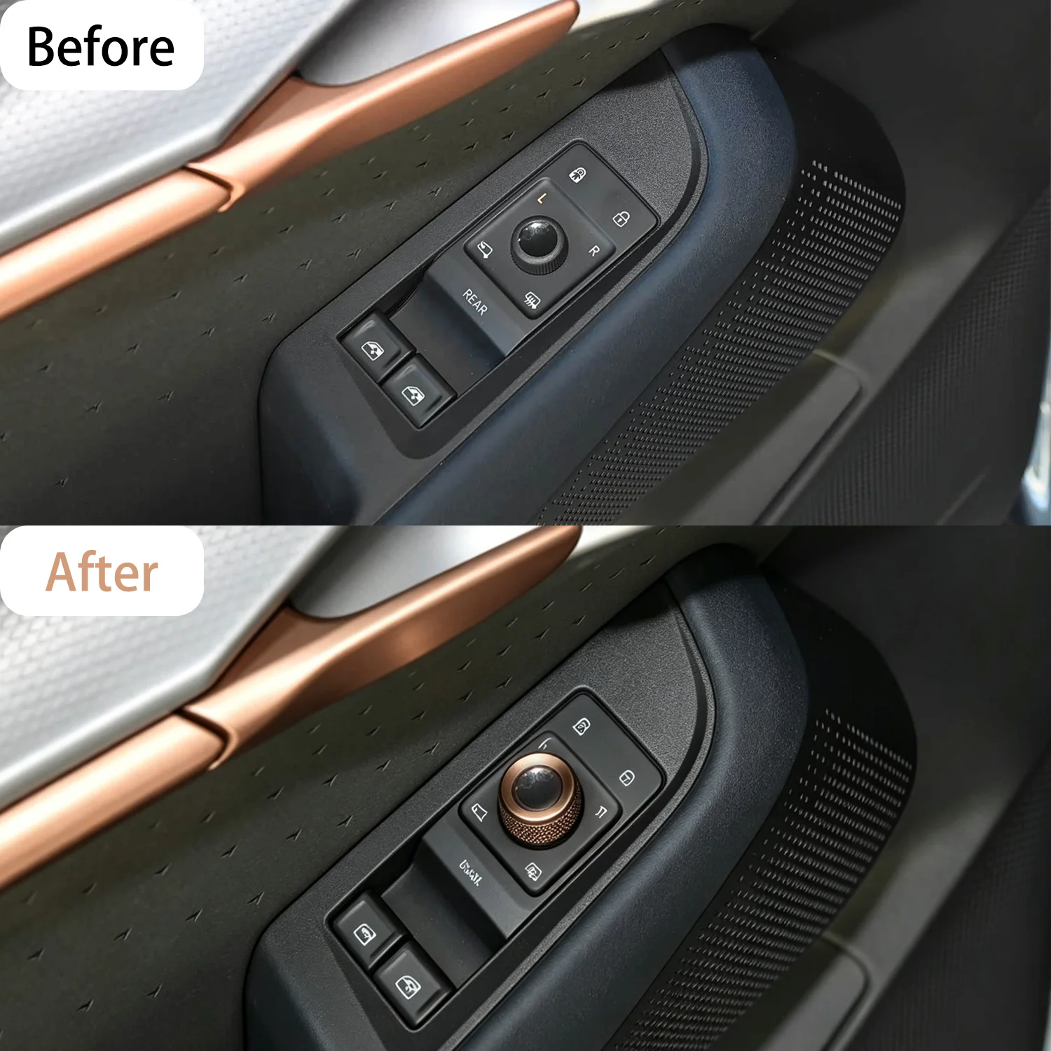 Aluminum Alloy Rearview Mirror Adjustment Knob Trim Ring, Car Side Mirror Switch Knob Decor Cover Fit For Cupra Born 2021‑2025 C