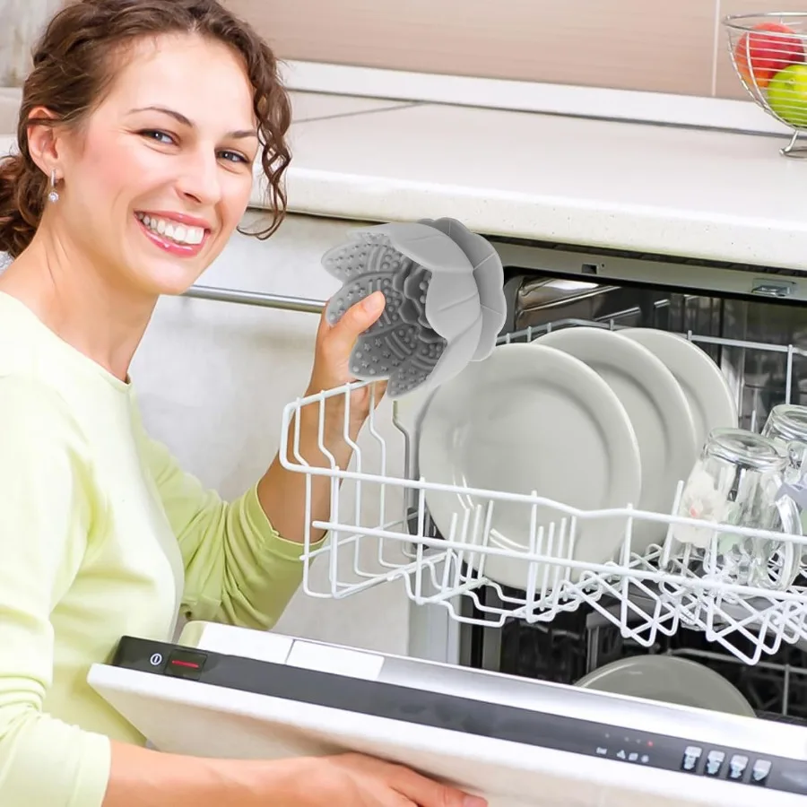 وحدة تغذية بطيئة للكلاب من السيليكون، وحدة تغذية BSlow Bs للسلالات المتوسطة الصغيرة Doog Freeze B مع أكواب شفط لعبة ألغاز تفاعلية باللون الرمادي