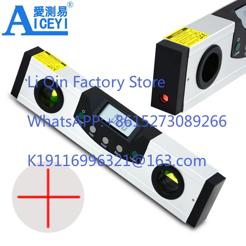 225Mm with magnetic digital display horizontal ruler cross la-ser ray\ electronic oblique angle meter high precision leveling