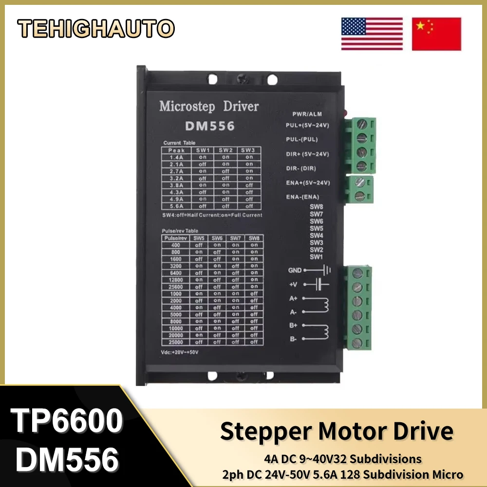 

42/57/86 DC Stepper Motor Driver 2ph Stepping Motor Controller 20V-50V 5.6A TB6600 DM556 for NEMA17 42MM NEMA23 57MM NEMA34 86MM