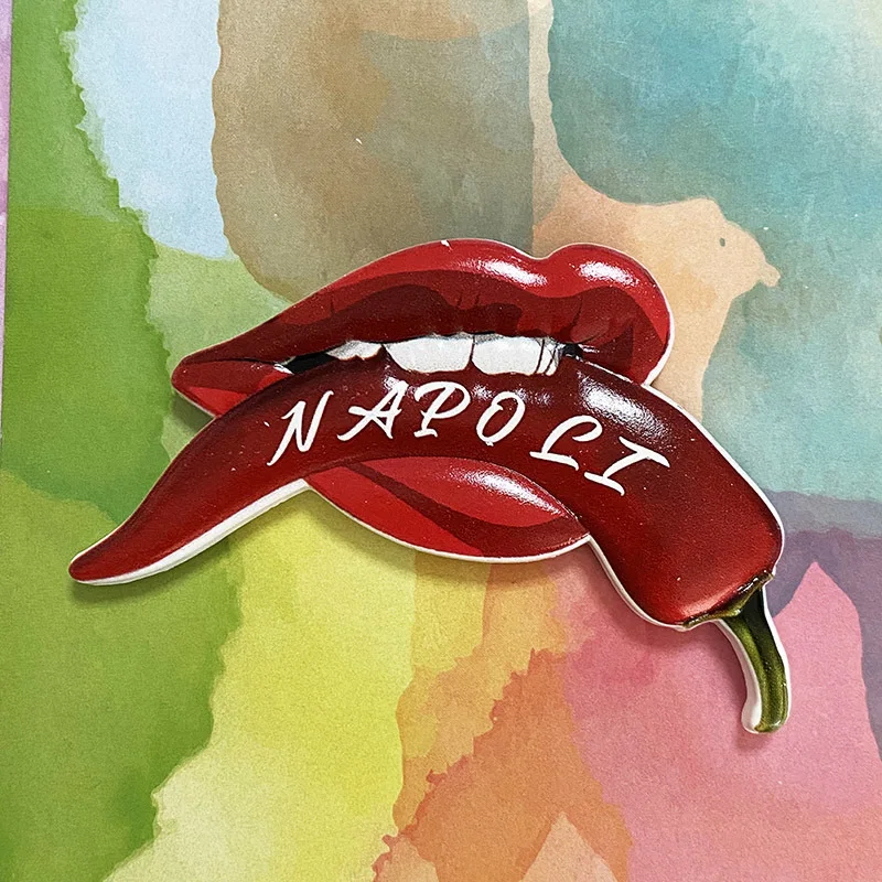 

Italian Culture 3D Resin fridge magnets - Lip chili Design - Powerful magnets - Home decorative artworks