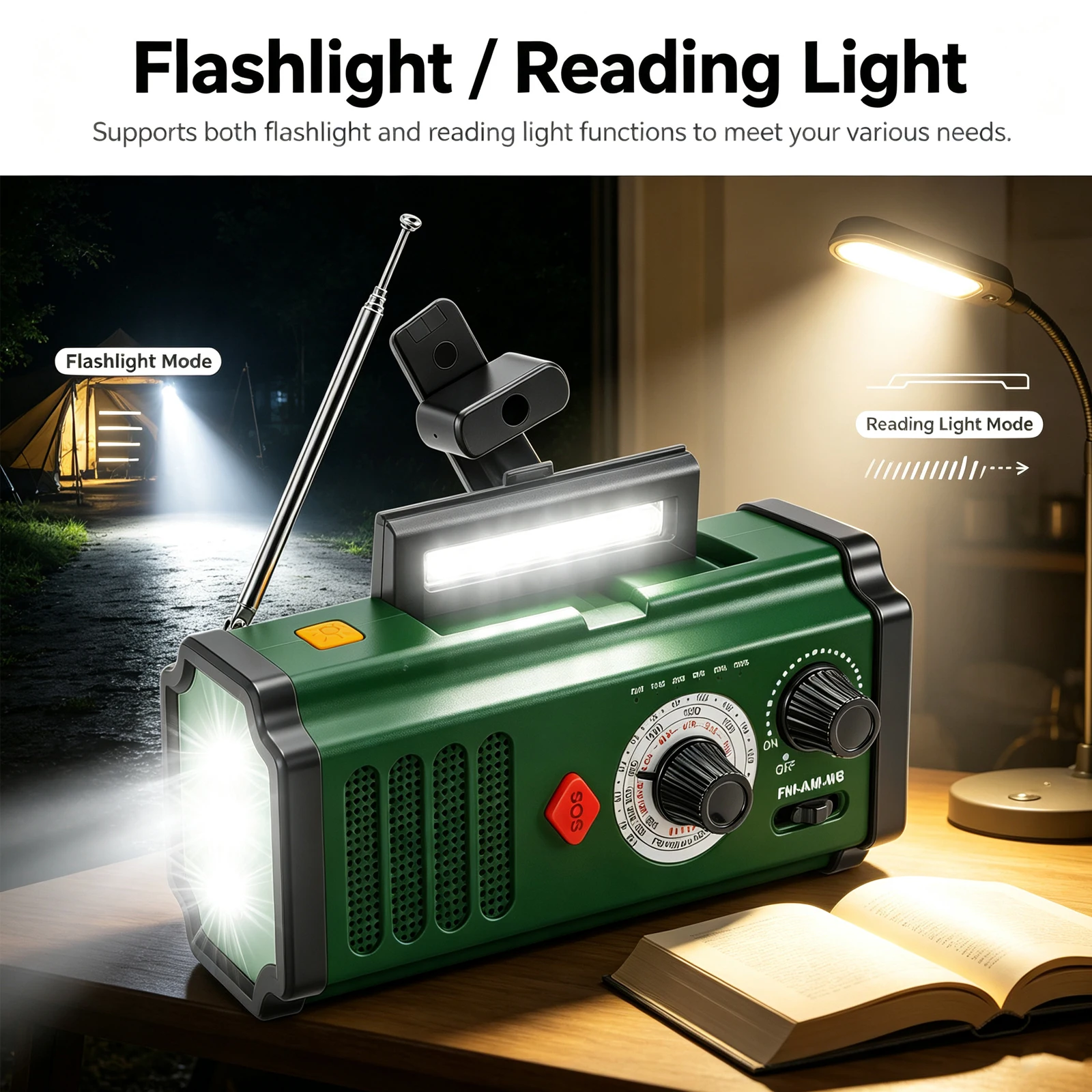 ポータブル緊急気象ラジオ ソーラー手回し式FM/AM/WBラ - Emergency Radio Solar のレビューと価格