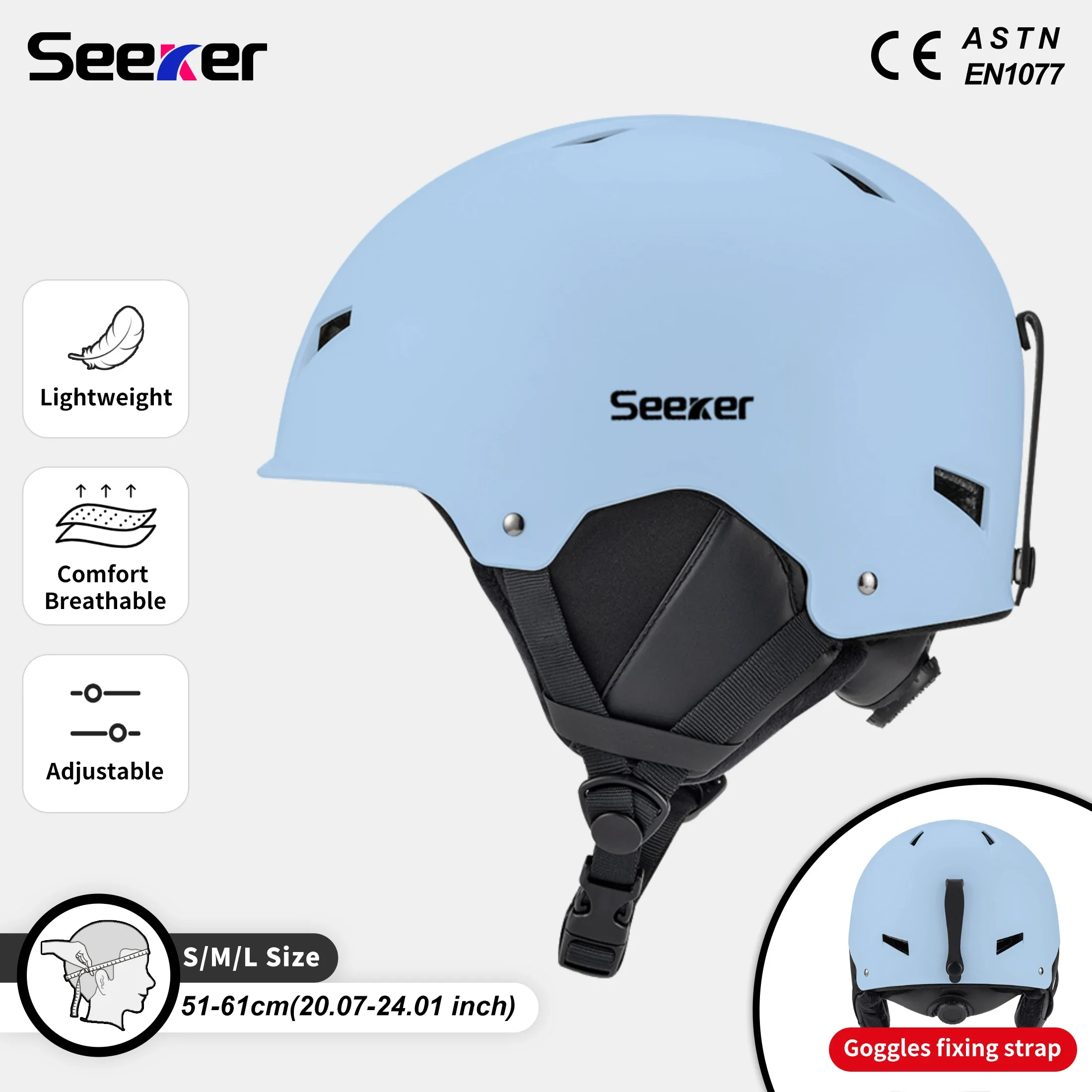 

Seeker Winter Ski Helmet One-piece Adult Children Universal Snow Helmet Skating Ski Snowboard Outdoor Sports Safety Helmets