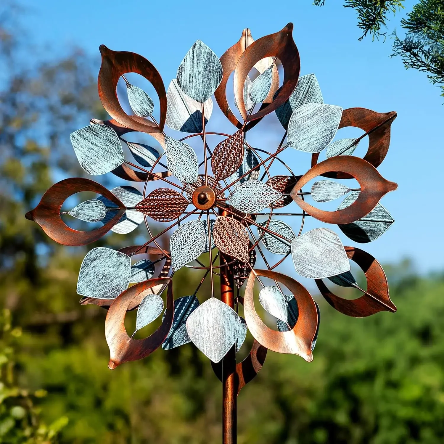 

Wind Spinners Outdoor for Yard and Garden, Metal Large Wind Spinner & Sculptures 84 Inch, Garden Spinner Windmills for Yard Deco