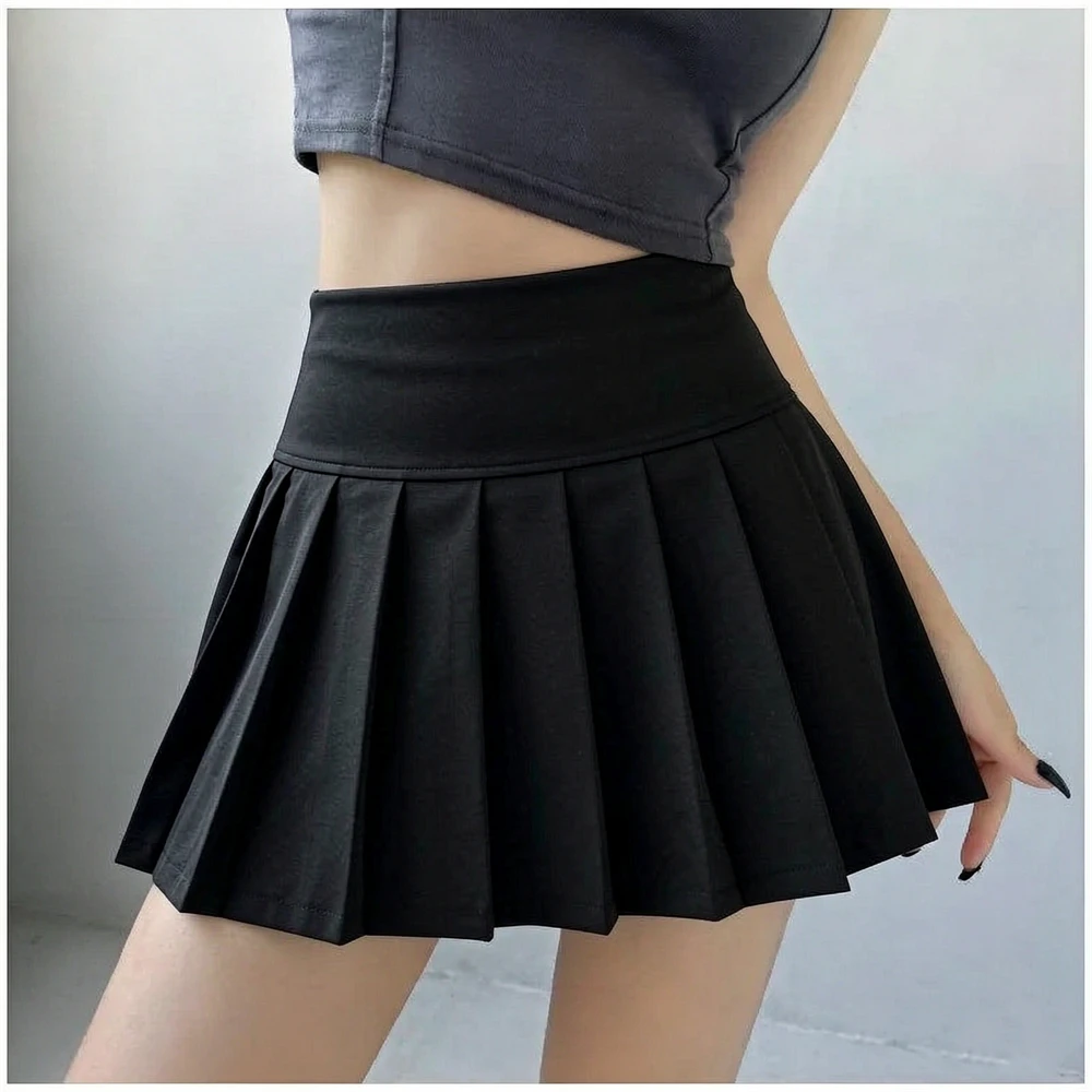 Black Preppy Style Women Pleated Skirt High Waist A-Line Mini Skirt School Girl Skirt JK Uniform Skirt Skater Skirt
