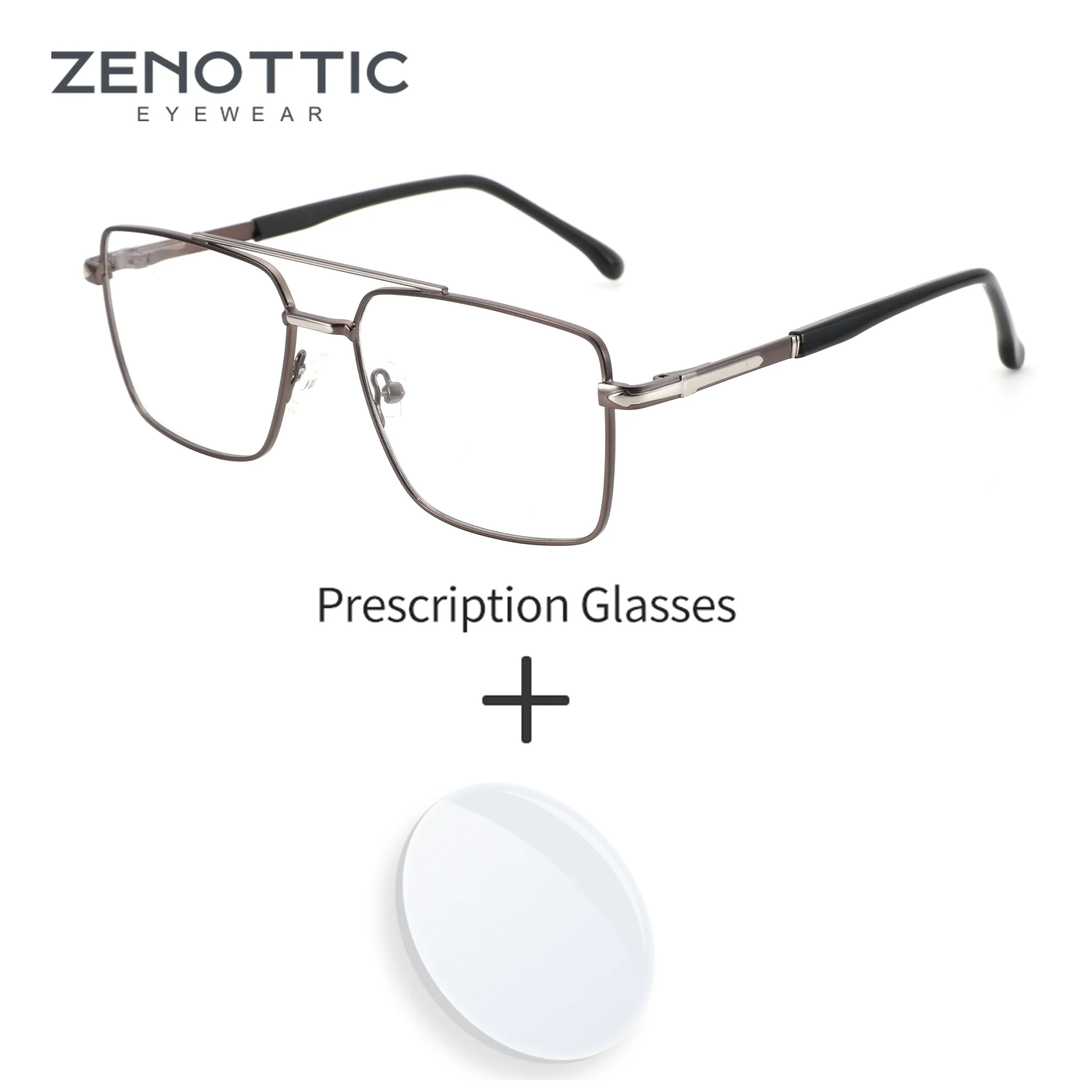 

ZENOTTIC (S Size) High-quality Metal Aviator Prescription Eyeglasses for Photochromic Stylish Pilot Optical Glasses For Men
