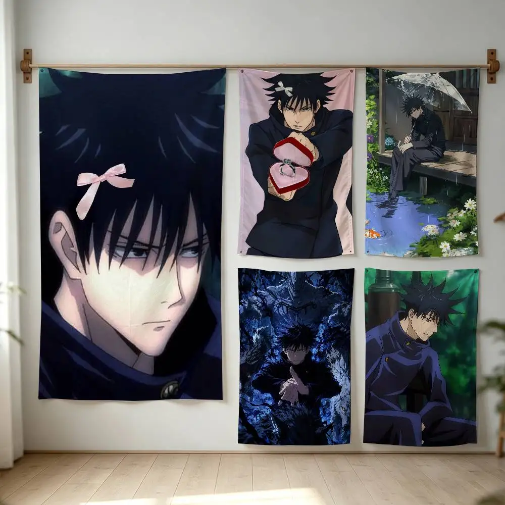 Fushiguro Megumi Anime Flag Digital Printing Banner for Garage Wall Out Door Decoration