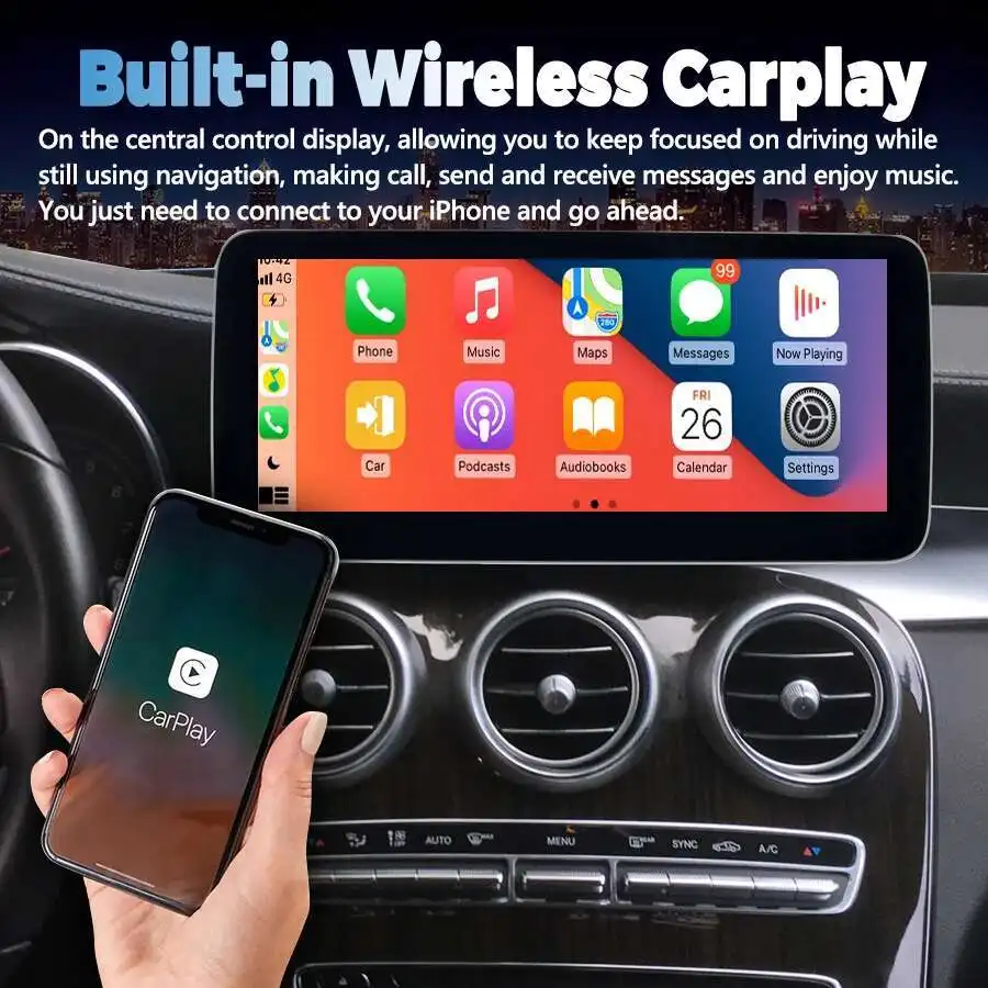 Android 13 Touch Screen For Mercedes Benz W205 GLC C V Class W447 2015-2019 GPS Wifi BT With CarPlay Android Auto Car Radio