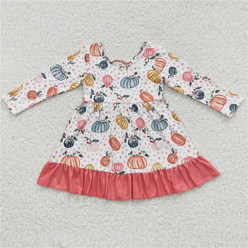 

Wholesale Girls Autumn And Winter Long-Sleeved Dress Halloween Costumes Multi-Element Colorful Skirt Ruffle