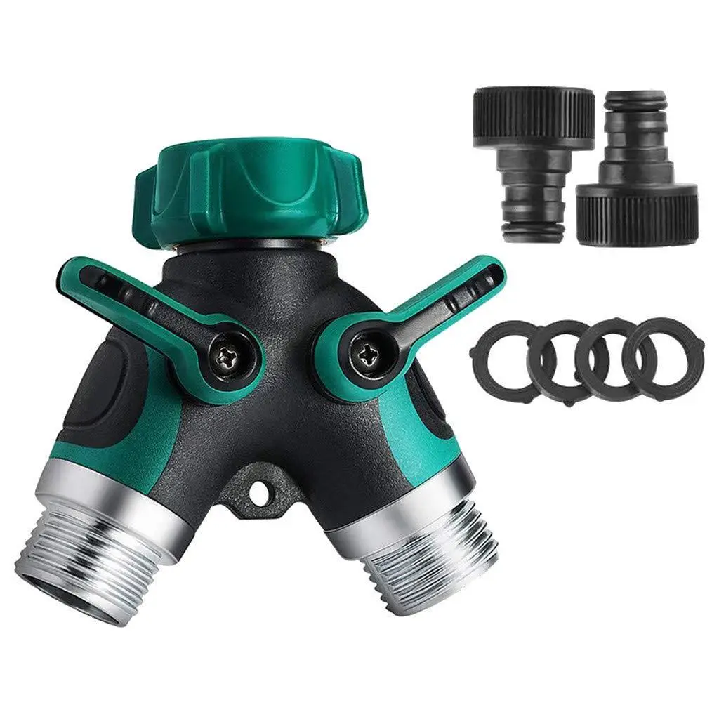 2 Way Y Shape Hose Connector Garden Splitter Comfortable Plastic Grip Faucet