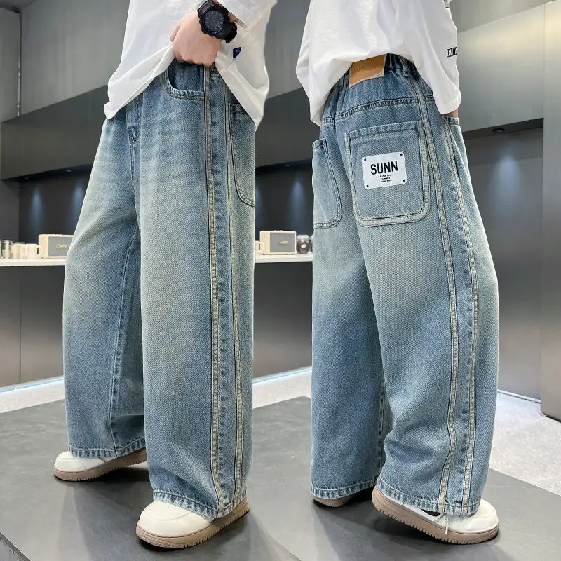 

Boys' jeans, spring and autumn seasons, children's casual pants, outdoor boys' pants, street style