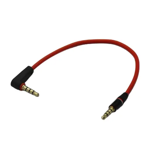 Cable de Audio corto en ángulo de 90 grados, 4 polos, 3,5mm a 3,5mm, conector 3,5 macho a macho, Cable de sonido para coche, auriculares para teléfonos, 20/120cm