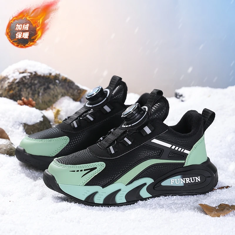 Winter Children Shoes Boys Sneaker PU Leather Kids School Casual Walking Warm Cotton Shoes Sports Tennis Sneaker for Boy