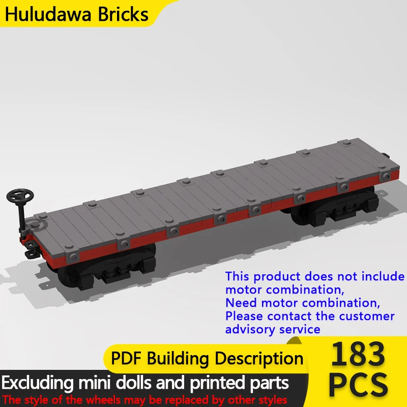 

City Car Model MOC Building Bricks Narrow Gauge Large Cargo Flatcar Modular Technology Children Holiday Gifts Assemble Toys Suit