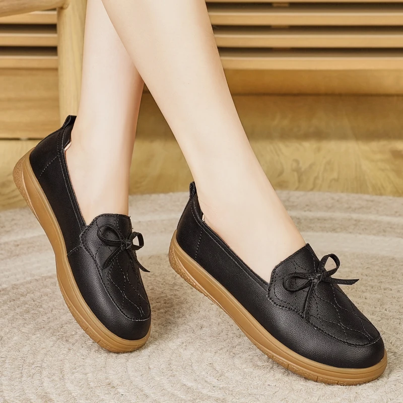 

Four Seasons New Style Women's Casual Loafers, Comfortable Non-Slip Flat Slip-On Nurse Shoes, Soft Sole Ultra-Light Mom Shoes
