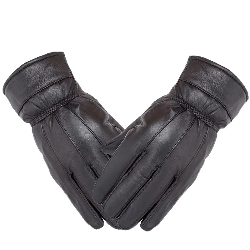 قفازات جلدية للرجال والنساء مبطنة بالصوف قفازات قطنية دافئة ورقيقة وسميكة لركوب الدراجات النارية في الخريف والشتاء بالجملة #5