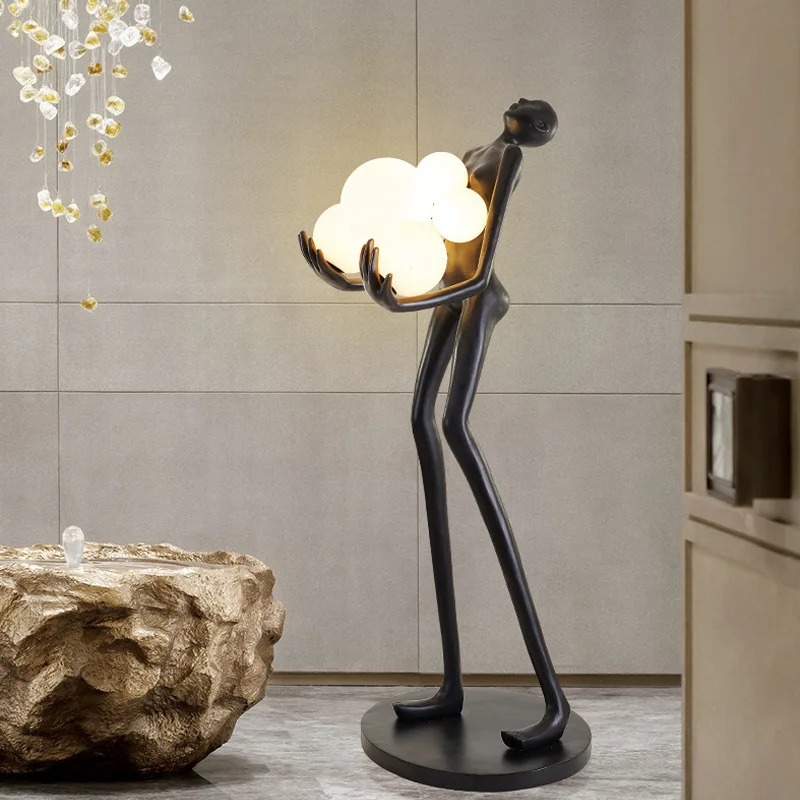 

Hotel Nordic Living Room Corner Resin Sculpture Floor Light Designer Modern Minimalist Art Decoration Standing Led Floor Lamp