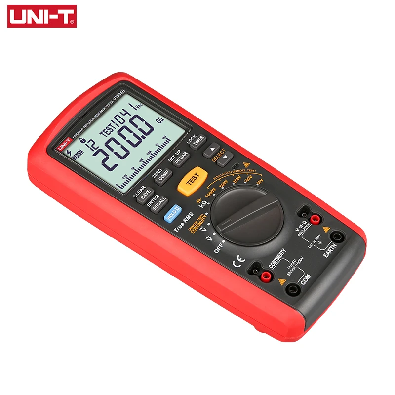 Imagem -02 - Uni-t-testadores de Resistência a Isolamento Portátil Milímetro Digital Ohímetro Alcance Automático 1000v 20go Ut505a Ut505b