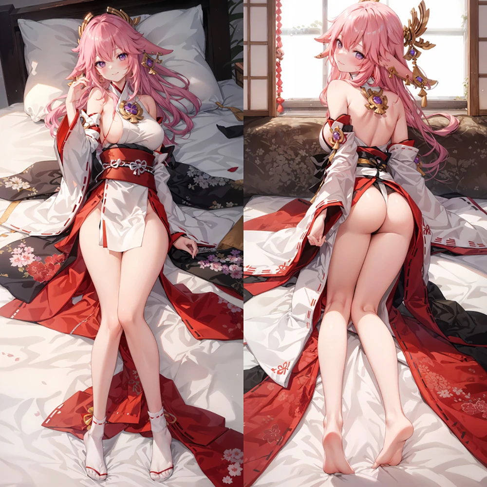 

Genshin Impact Yae Miko Dakimakura Anime Body Pillow Case Anime Custom Soft Throw Pillowcase Bedding Cushion Cover Otaku Gifts