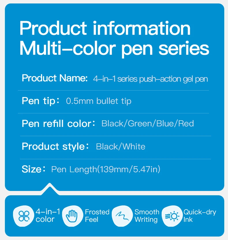 2er-Pack Spectrum 4-Farben-Klickstift - Mehrfarbiges Gelstift-Set, Glattes Schreiben für Büro & Studium, Kreatives Markierungs-Schreibwarenset – Detail 2