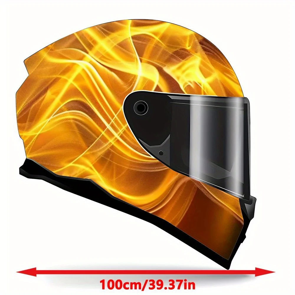 Full Face Dynamic Flame Pattern Helmet Stickers - Durable PVC, Motorcycle Racing Helmet Aesthetic Stickers, Helmet Accessories,
