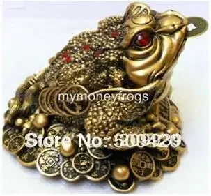 

NEW Oriental Lucky Wealth Large Brass Feng Shui Money Chinese Coin Frog