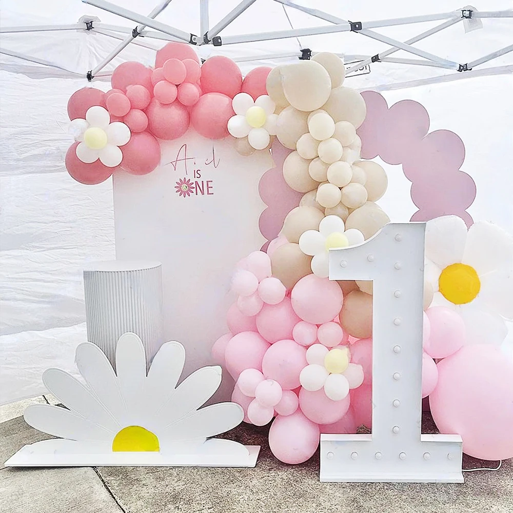 DIY Daisy Cutout Daisy Themed Party Backdrop KT Board Sunflower Balloon Baby Shower Girl Princess Birthday Party Wedding Decorat